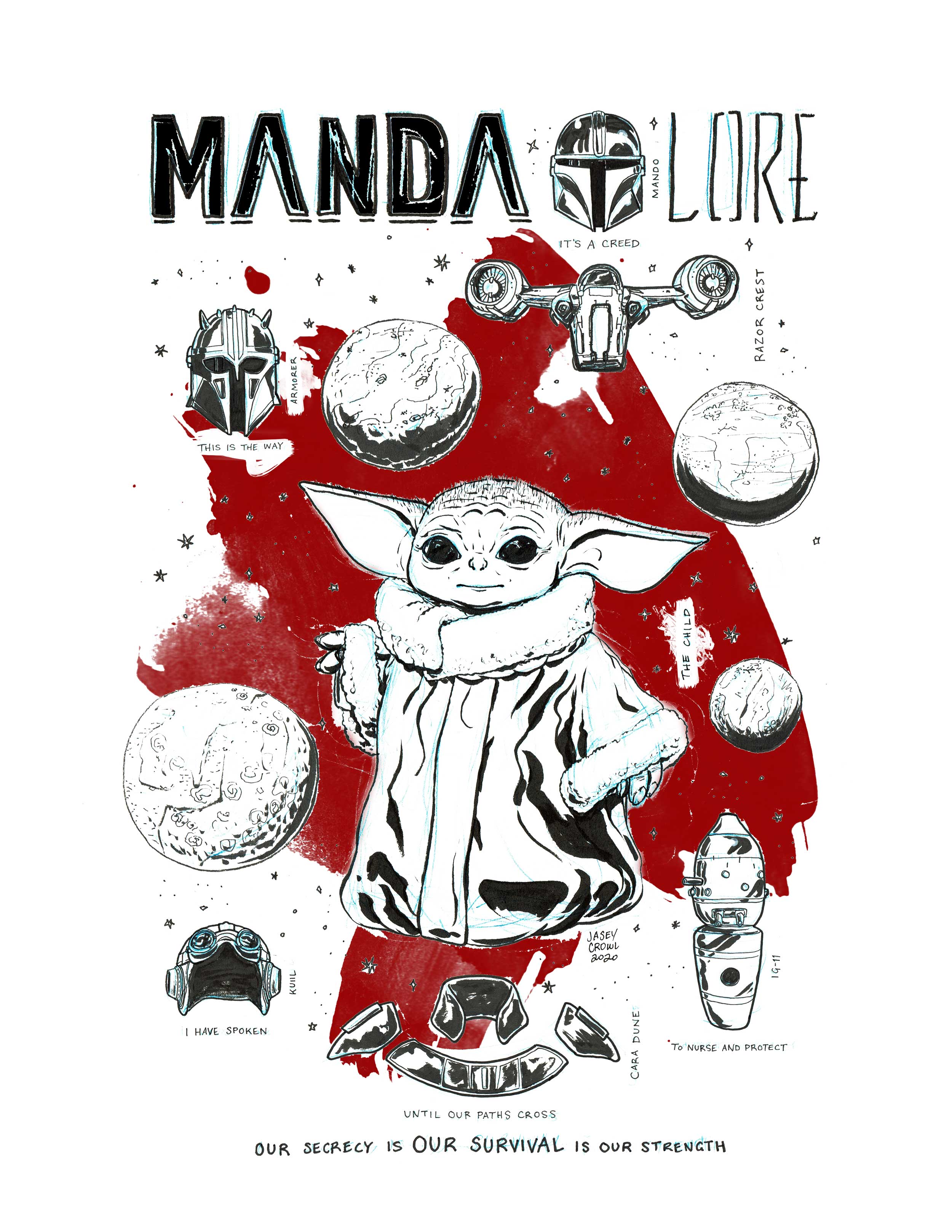 Manda Lore Mandalorian Fan Art - Jasey Crowl Draws
